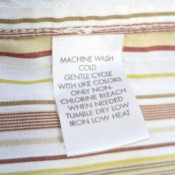 Calvin Klein Long Sleeve Dress Shirt Mens XL Button Down Striped Brown White Red - Picture 5 of 9